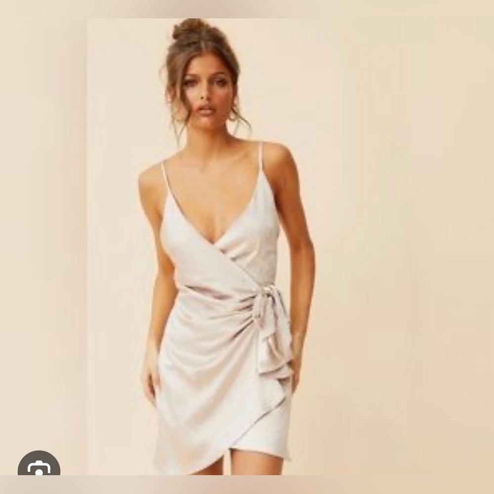 Satin mini wrap dress